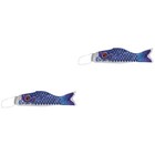  2 Pieces Fish Windsock Carp Streamer Japanese Boys Day Flag Small