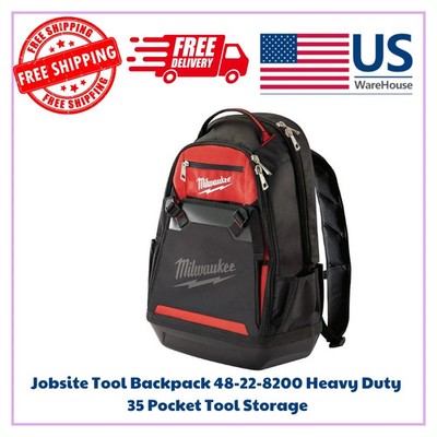 Jobsite Tool Backpack 48-22-8200 Heavy Duty 35 Pocket Tool Storage