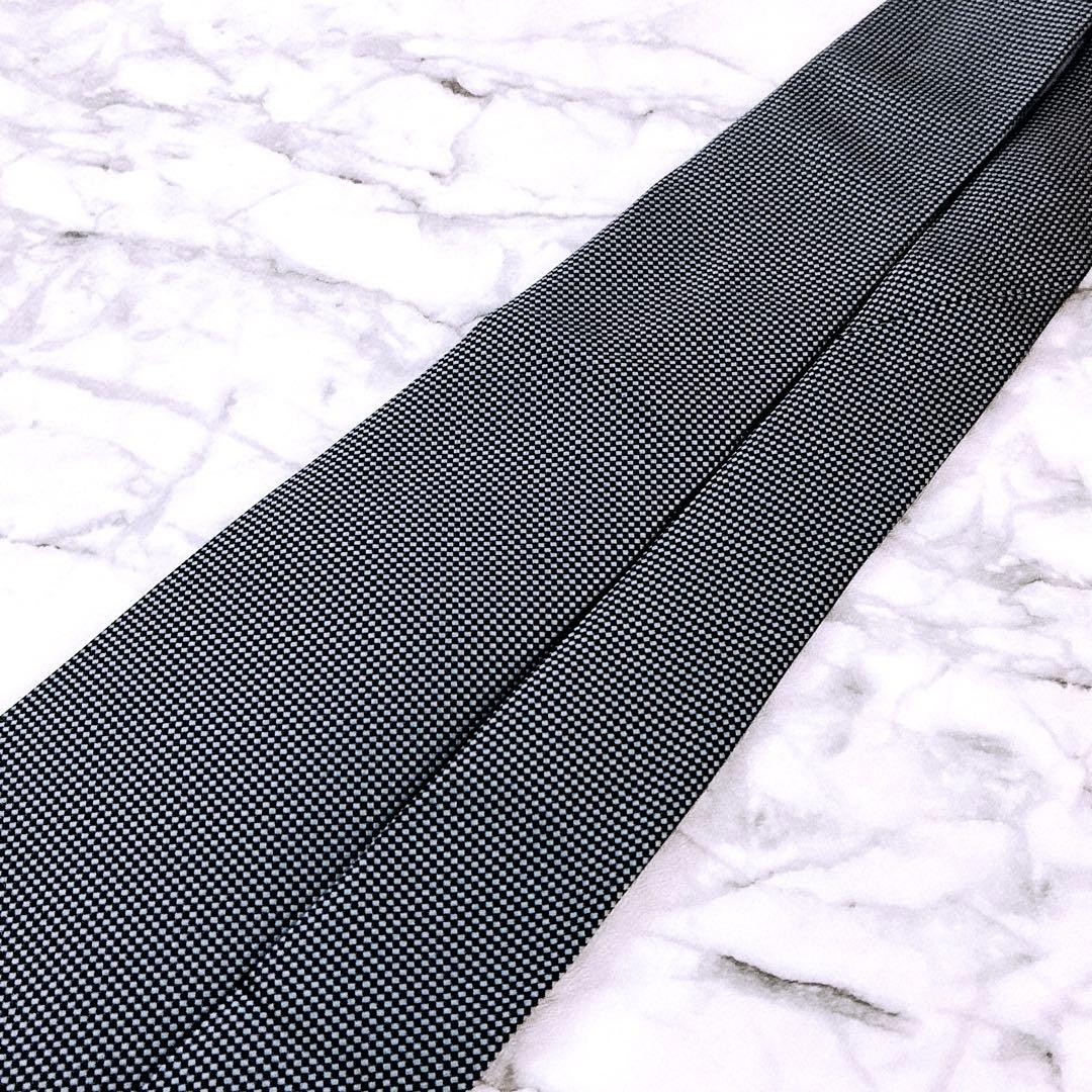 HERMES Tie Micro Dot Pattern Solid Gunmetal Color… - image 5