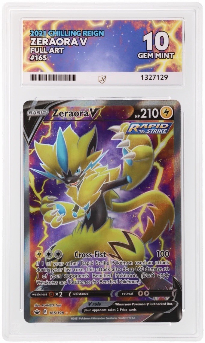 Pokemon TCG - Zeraora V 165/198 - Chilling Reign - Full Art - Graded - ACE 10