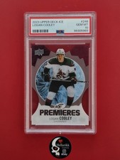 2023-24 Logan Cooley /99 ICE Premieres Rookie #246 PSA 10 Coyotes Arizona UD