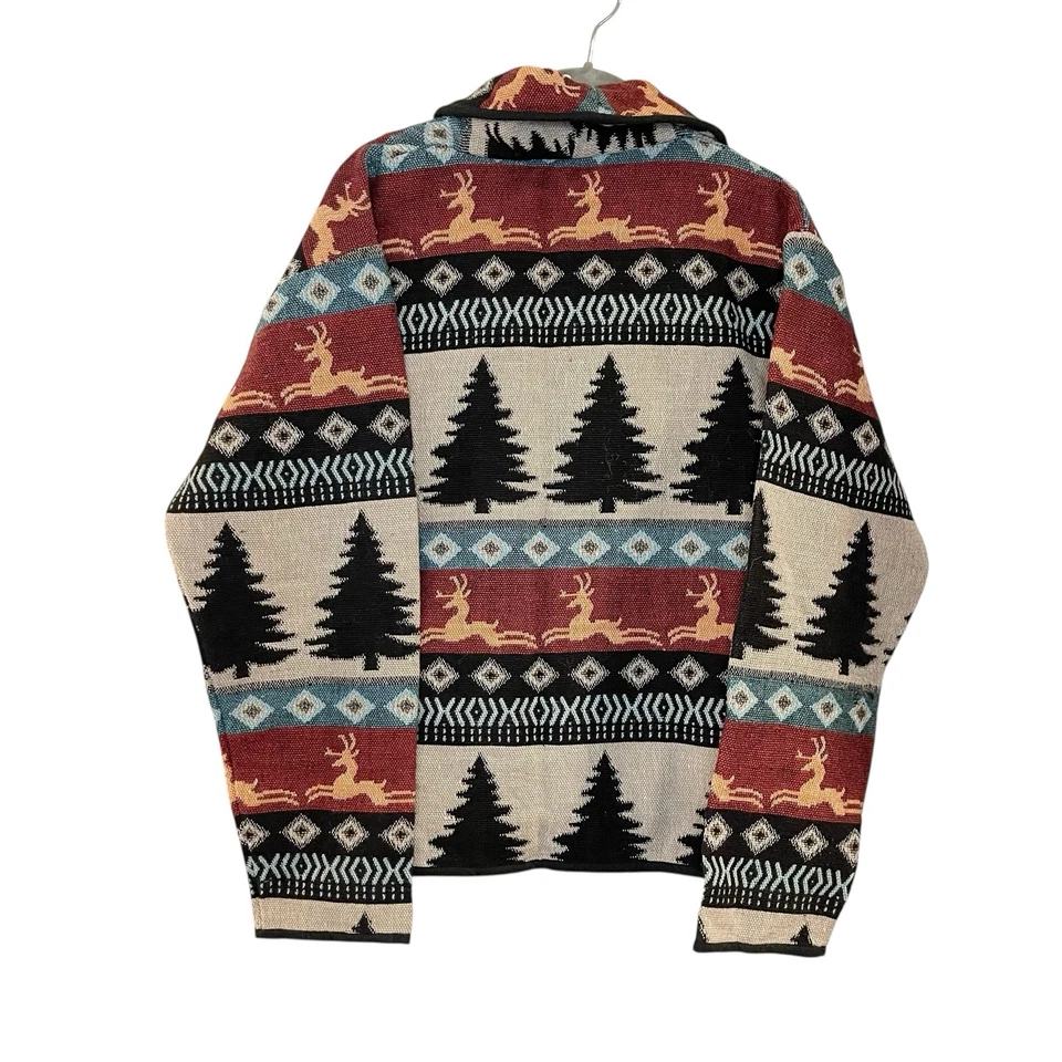 Chaqueta Impresiones Naturales Árbol de Navidad Reno Tapiz Chaqueta Cabincore M Foto 2 de 4