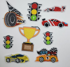 CAR RACING EMBROIDERED PATCH SET 9 PCS IRON ON 1025
