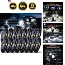 LED Rock Lights White 16PCS Waterproof Off Road ATV Car Truck Underglow