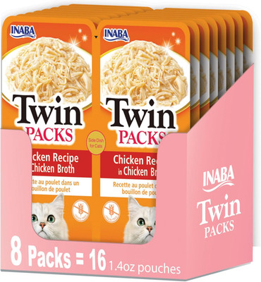 Twin Packs for Cats, Side Dish/Topper Pouch, 1.4 Ounces per Serving, 16 Servings