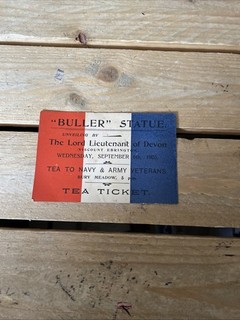 Buller Statue Ticket Unveiling Exeter Bury Meadow Boer War Viscount Ebrington