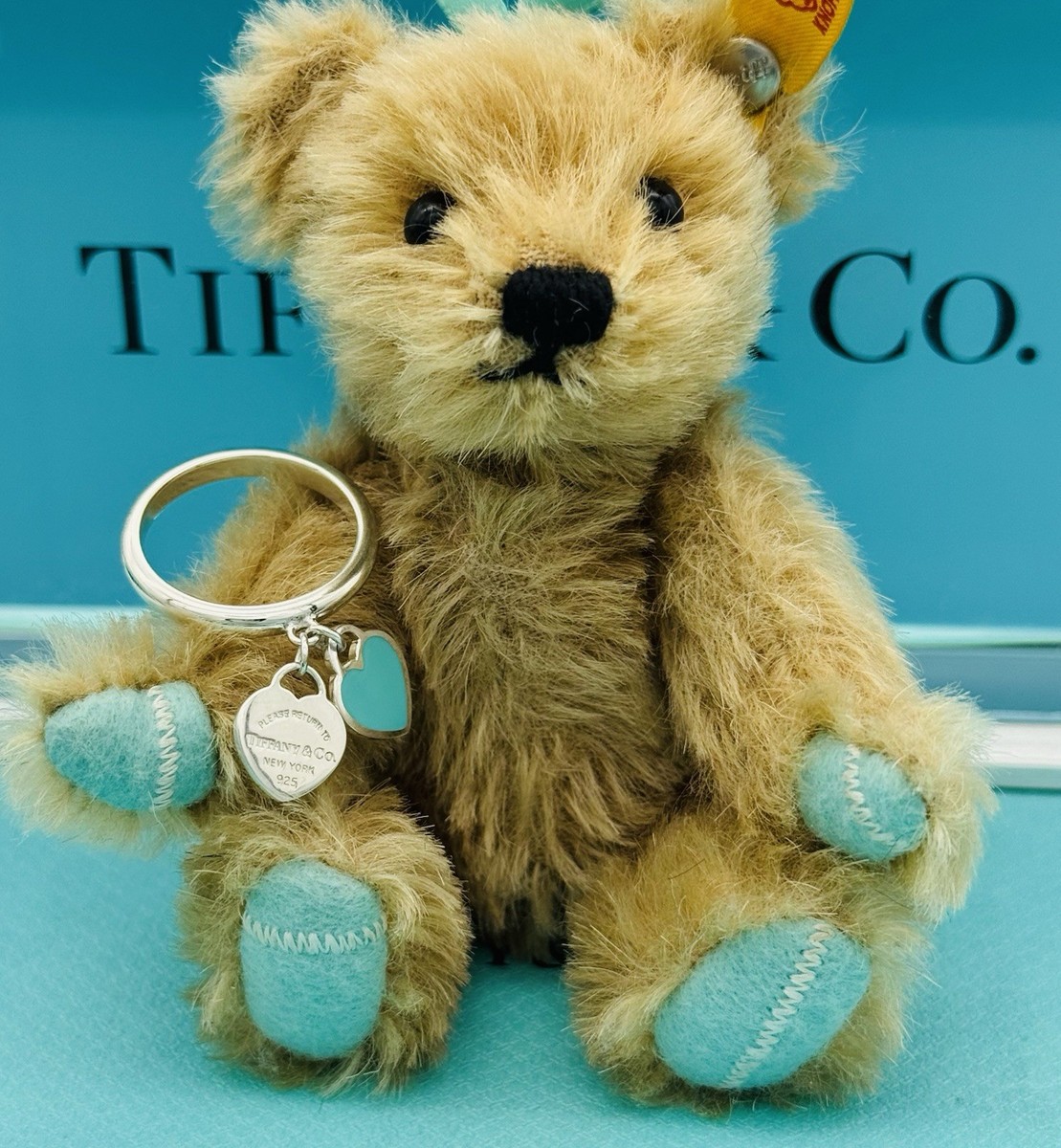 Tiffany & Co. Return to Tiffany Blue Enamel Double Heart Dangle