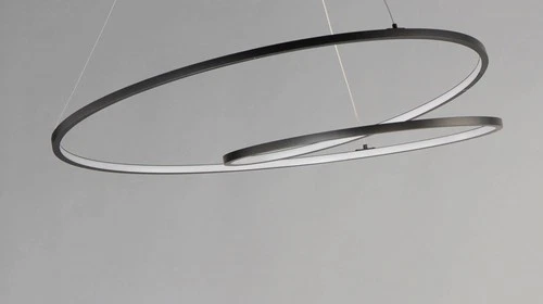 ET2 Cycle 24 1/2" Wide Black LED Geometric Ring Pendant Light - Picture 6 of 10