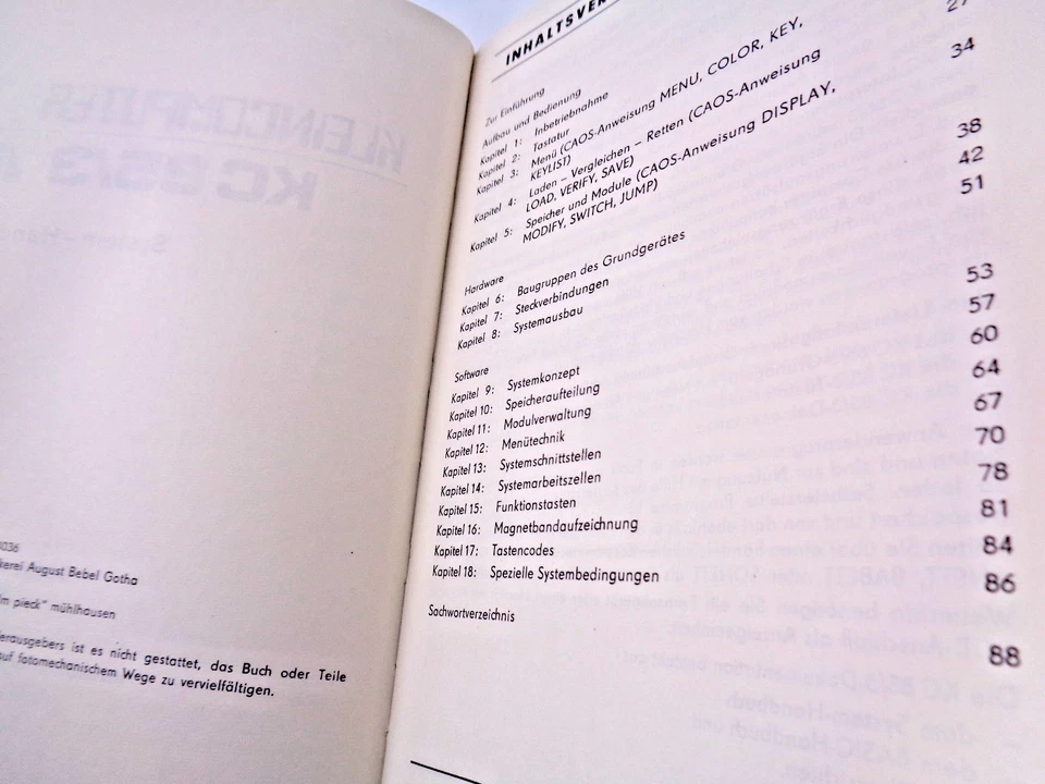 ROBOTRON KC85/3 -- SYSTEM-HANDBUCH (VEB - MANUAL) #3DE - Bild 3 von 4