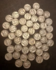 $5 Roll 50 Mercury Dimes Mixed Dates 1917-1945PDS Circulated 90% Silver Lot 5