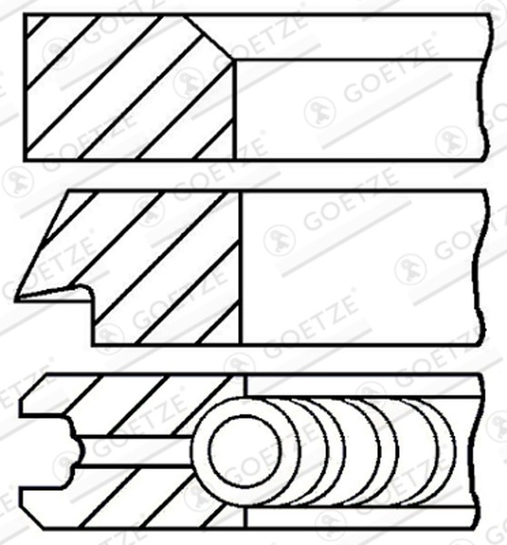 Kolbenringsatz Goetze Engine 08-109700-00 FüR Vw Golf Passat 100 Seat Cordoba 80-image