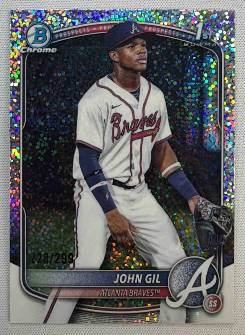 2025 Bowman Chrome John Gil Speckle Refractor 228/299 1st Prospect Braves