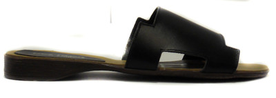 Paola Firenze 2001 schwarz Leder Slipper mit einer Farbe