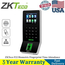 ZKTeco F22 Fingerprint Biometric Time Clock Attendance Employees No Monthly Fee