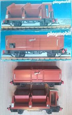 PLAYMOBIL Eisenbahn G&uuml;terwaggon/G&uuml;terwagen/Waggons Kipplore+Hochbordwagen Spur G