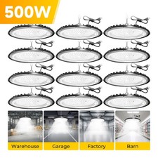 12Pcs UFO Led High Bay Light 500W Commercial Industrial Warehouse Factory Light