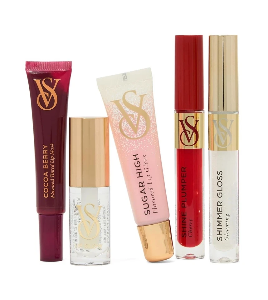 Victoria's Secret 5 Piece Perfect Assorted Lip Gloss Flavored Gloss Gift Set - Image 3 of 4