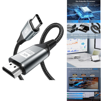 USB C zu HDMI Kabel 4K 60Hz 2 Meter Thunderbolt 5 4 3