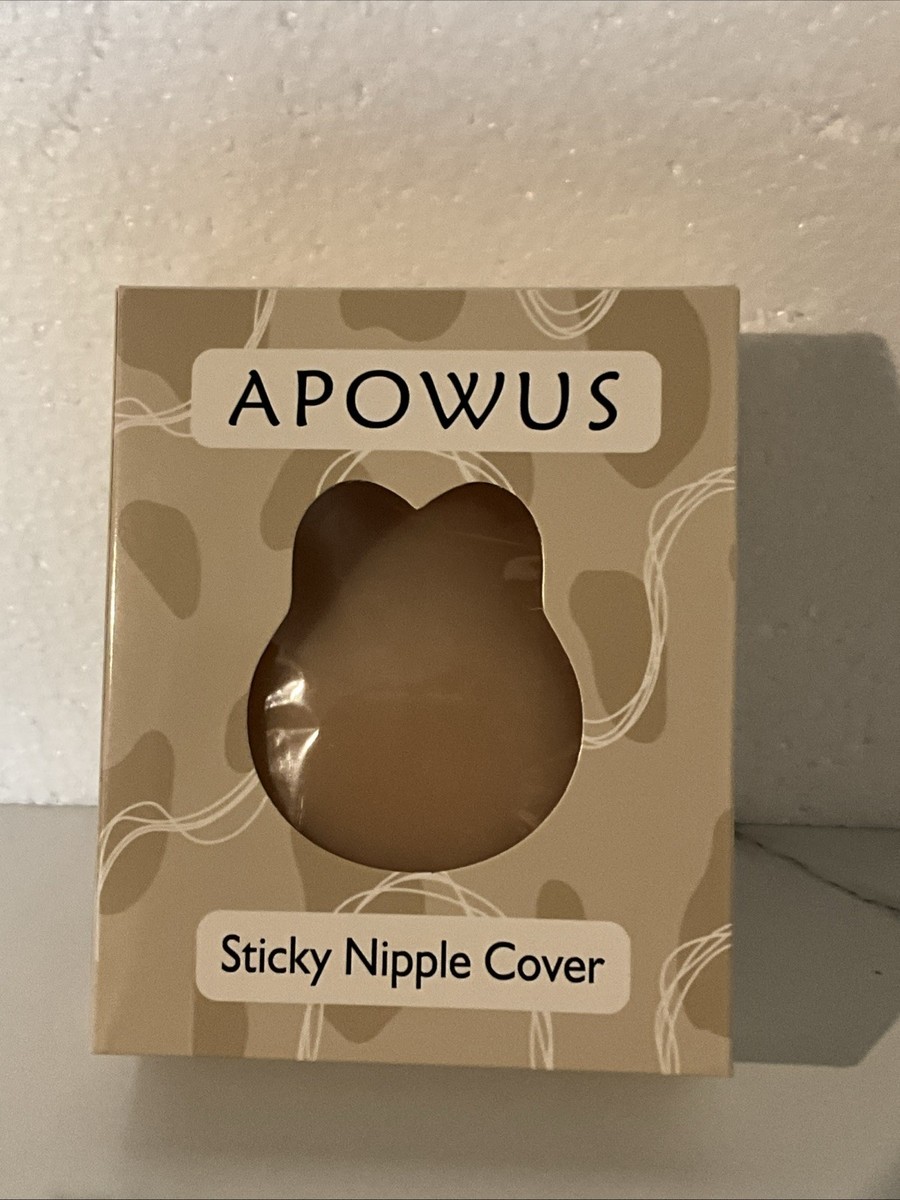 APOWUS Sticky Bra Push Up Nipple Covers w/ Lift for Backless Strapless Dress 