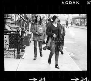 1966 Woman Smoke Cafe Basement Village Manhattan NYC Old 35mm Photo Negative C24