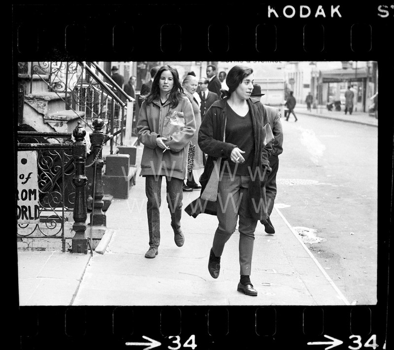 1966 Woman Smoke Cafe Basement Village Manhattan NYC Old 35mm Photo Negative C24