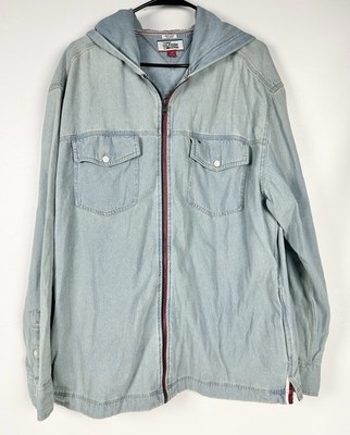 Tommy Hilfiger Lightweight Denim Hooded Jacket Large Blue 