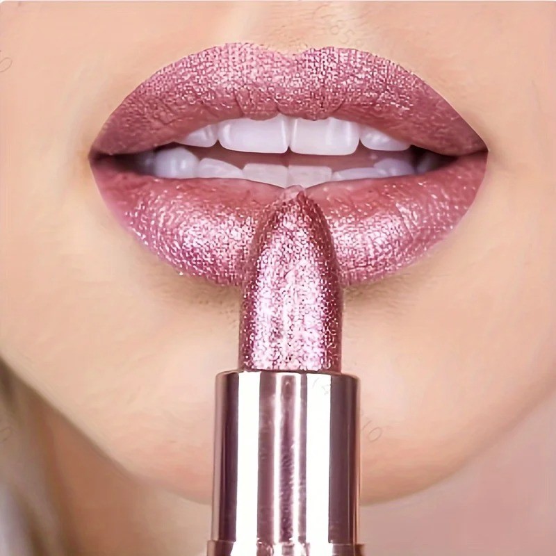 Lápiz Labial Brillo Rosa Larga Duración Impermeable Acabado Terciopelo Brillante