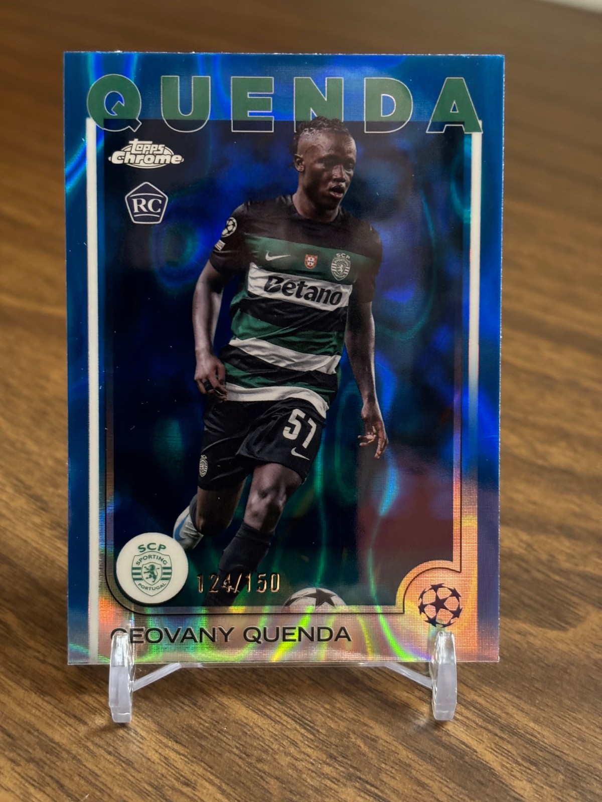 Geovany Quenda 2024-25 Topps Chrome UCC #108 Blue Lava Refractor /150 Rookie RC