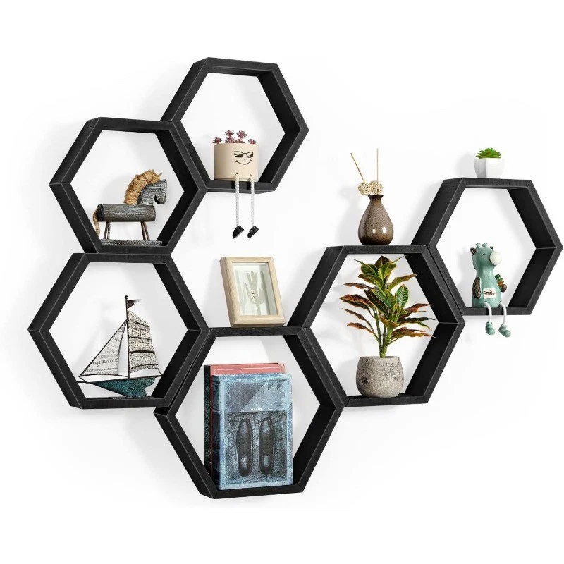 6PCS Hexagon Floating Shelves, Honeycomb Shelves for Living Room Bedroom, Black
Opens in a new windo