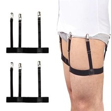 2PCS Men Hidden Shirt Stays Holder Garters Belt Non Slip Elastic Locking Clamps