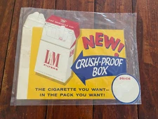 Vintage Unused L & M Cigarettes Cardboard Store Display NOS