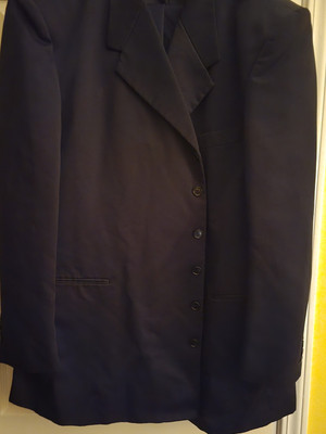Gino Cappeli Black Italian Men's Suit 54L Jacket - 47L Trousers -- Pre Owned