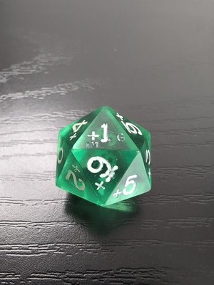 Gamescience Classic + Precision Sharp Edges Gem Emerald Green D20 Dice Vintage