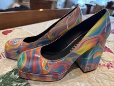 Katy Perry Platform Shoes Pumps Disco Style Rainbow Size 6 Or 6.5