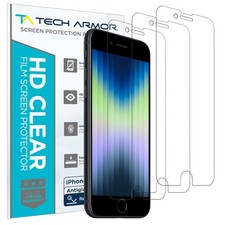Tech Armor HD Plastic Film Screen Protector for iPhone SE 3, SE 2, 7 8 - 3 Pack