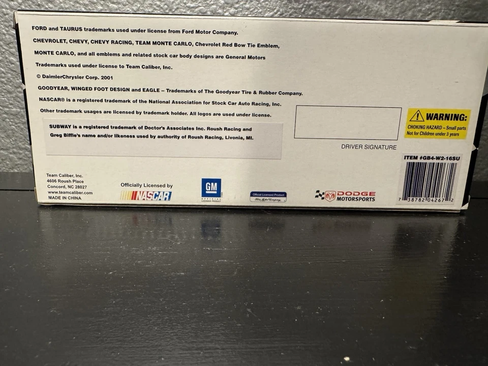 Coche diecast Greg Biffle #16 Team Caliber 2004 NASCAR metro/guardia nacional 1:24 Foto 3 de 4