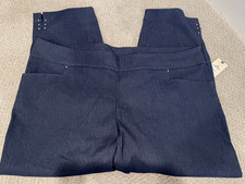 NWT Women's Terra  Sky Tummy Control Navy Blue Ankle Pants Plus Size 2X