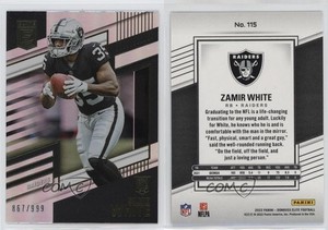 2022 Panini Donruss Elite Rookies /999 Zamir White #115 Rookie RC