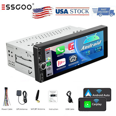 Single Din Car Stereo Wireless Apple CarPlay 6.8 touchscreen Bluetooth Radio RDS
