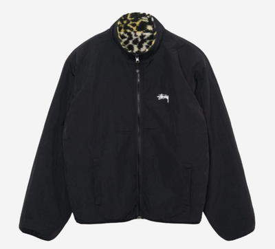 Stussy Sherpa Reversible Jacket Yellow Leopard 118529 | eBay