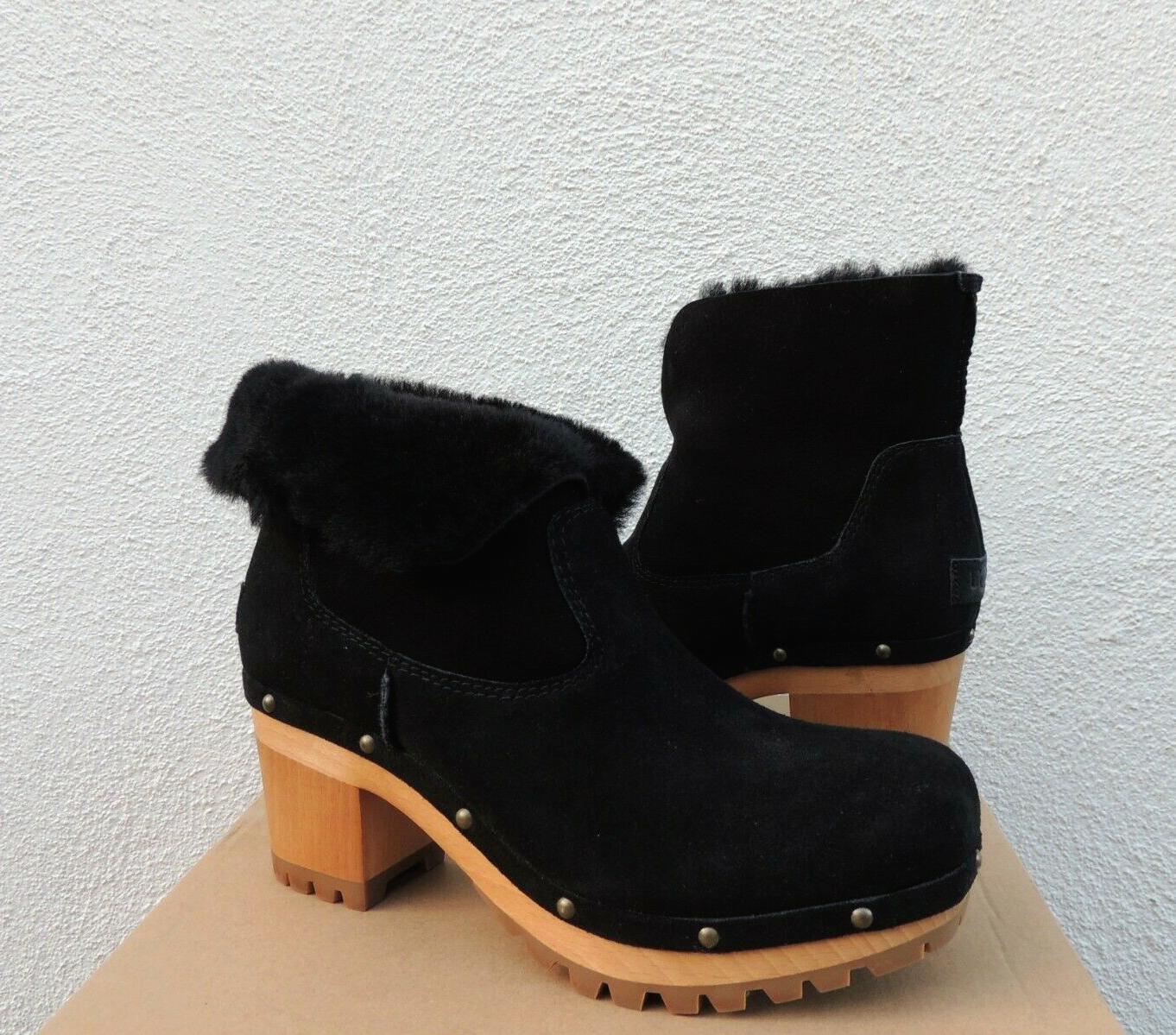 UGG BLACK THEBES SUEDE/ SHEEPSKIN CLOG BOOTS, WOMEN US 6/ EUR 37 ~ NEW  194715692756 | eBay