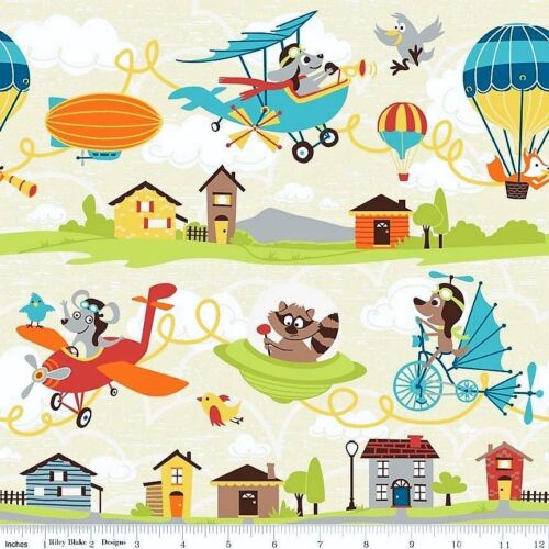 Children's fabric aviator patchwork fabric patchwork by the meter children children's motifs - Picture 1 of 1