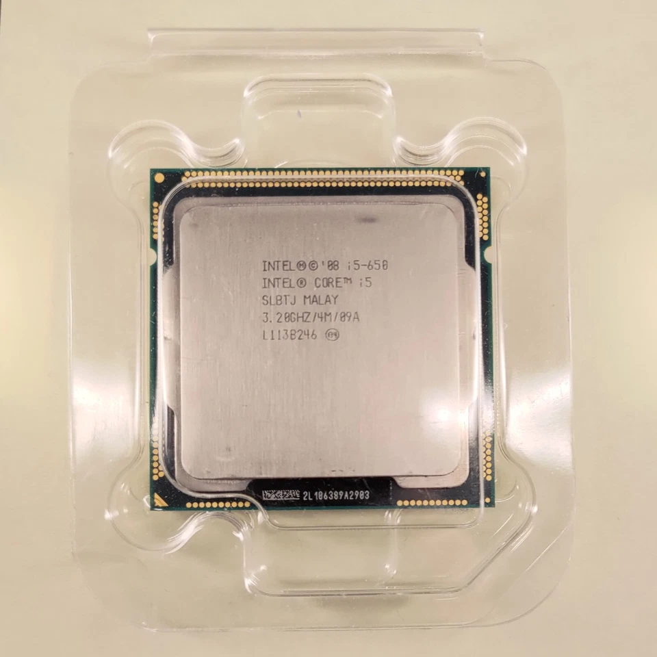 Procesador CPU Intel Core i5-650 Dual-Core 4 hilos 3,2 GHz LGA1156 SLBTJ Foto 2 de 2