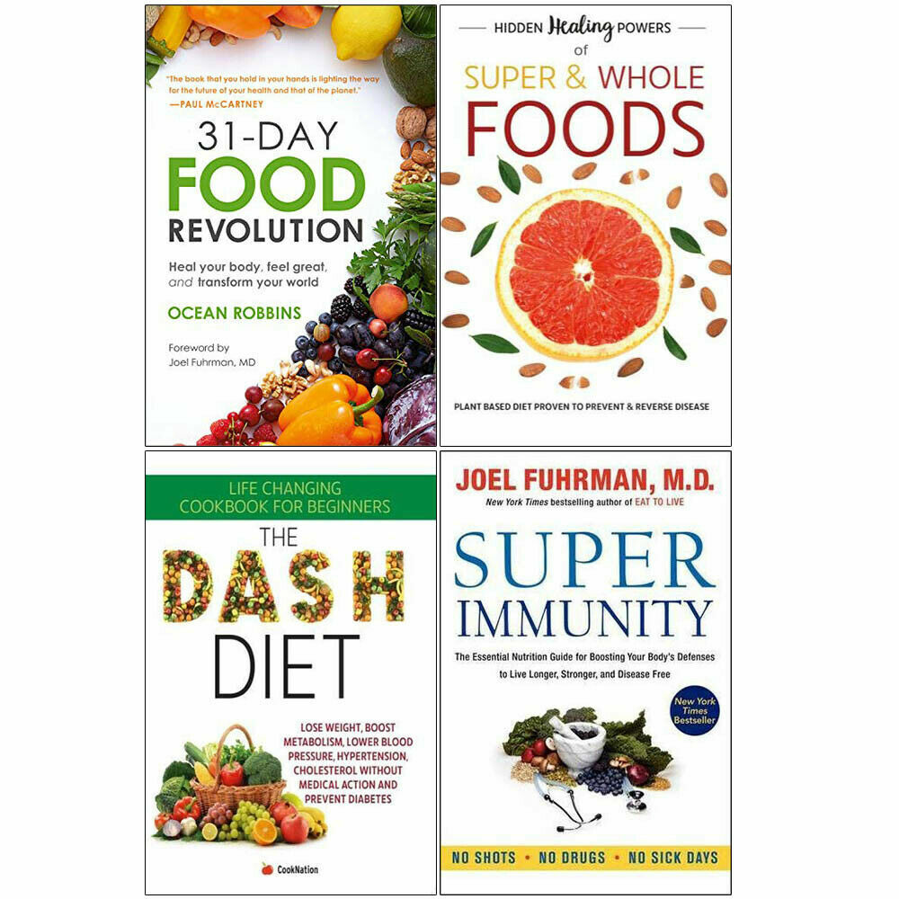 31-Day Food,Hidden Healing,Dash Diet,Super Immunity 4 Books Collection Set NEW