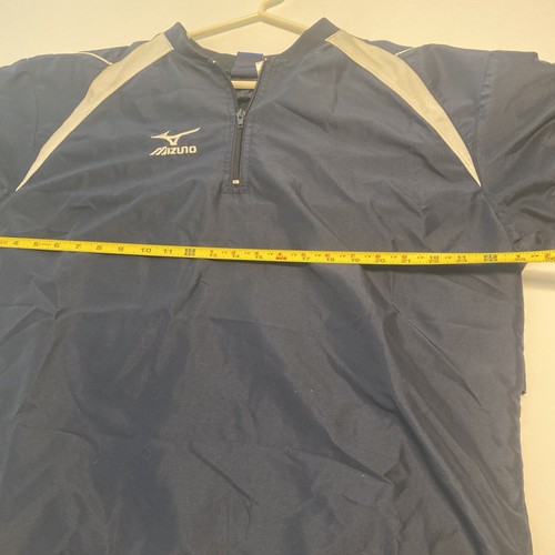 Mizuno 1/4 zip shirt sleeve windbreaker blue size small - Picture 10 of 11