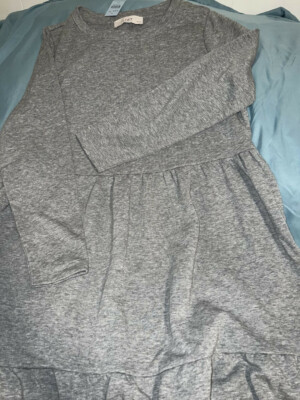 loft grey dress LOFT Women's 0P Gray Textured Knit Sheath Dress Zip Back Mod