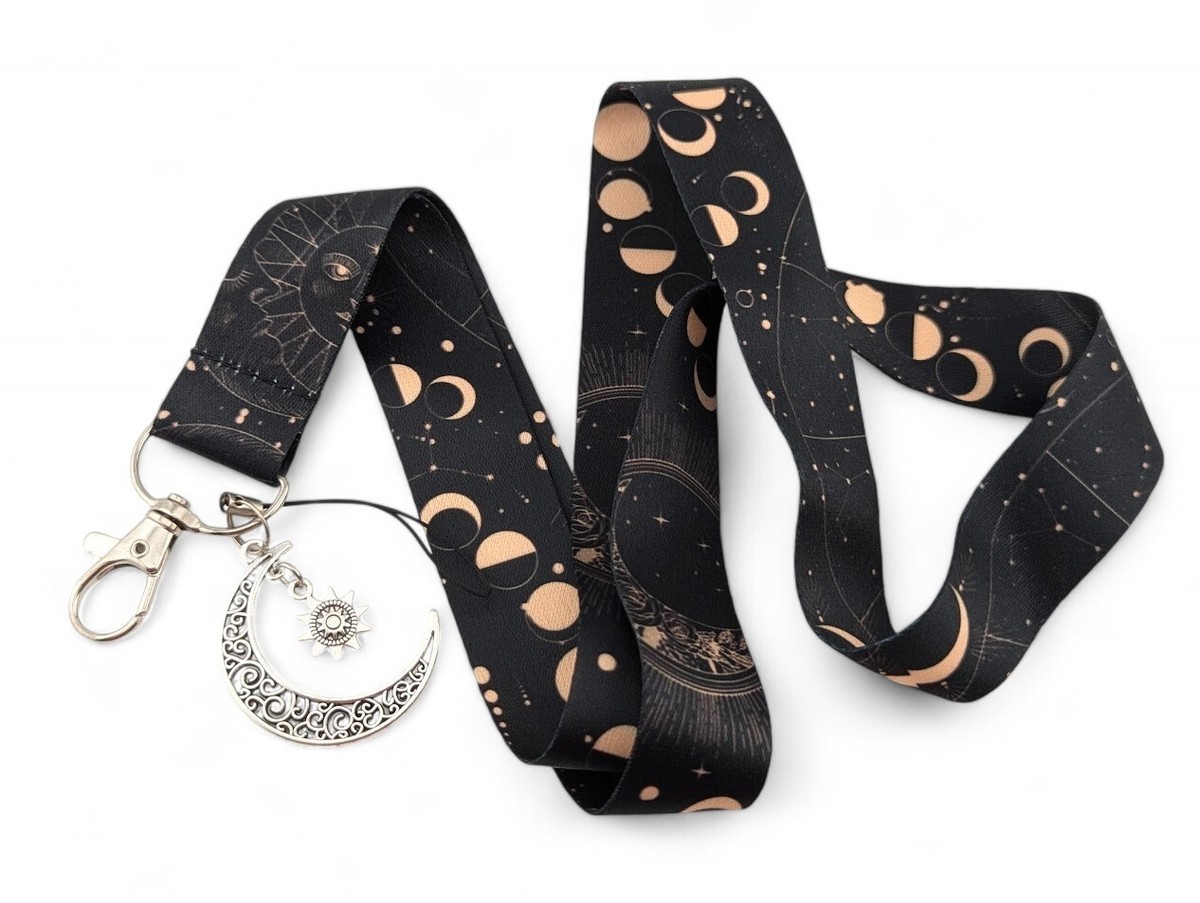 CELESTIAL LANYARD sun moon charm gothic neck strap nametag ID