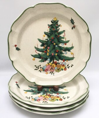 Mikasa Festive Season Christmas Tree Dinner Plates 10 7/8”