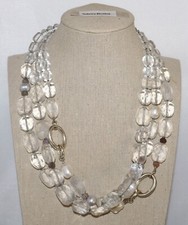 Silpada Sterling Silver 3 Strand Quartz, Pearl Agate "White Heat" Necklace N1789