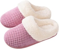 ULTRAIDEAS Women's Comfy Coral Fleece Memory Foam Slippers, Soft, Warm SZ 11-12